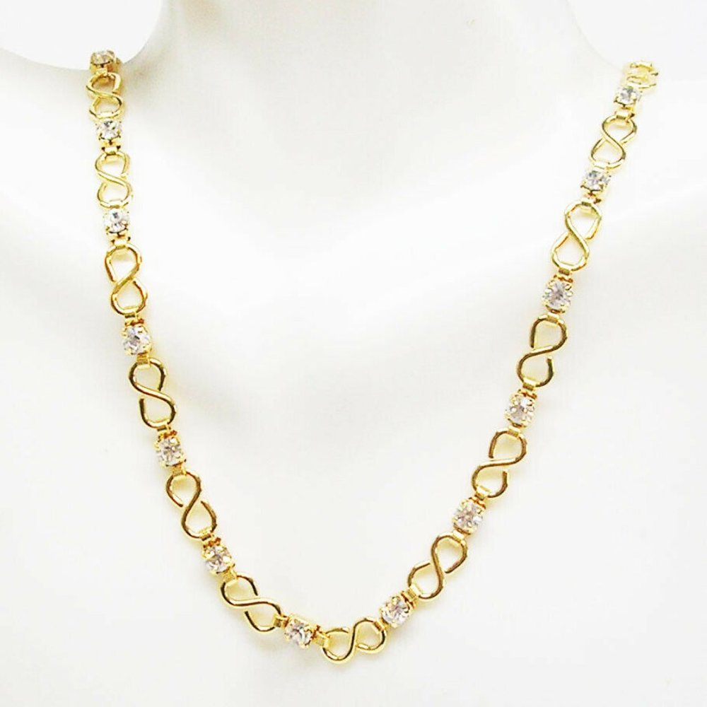 JBK Jackie Kennedy Crystal Station Necklace 15" Papers included